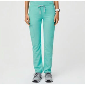 FIGS Women's Yola Skinny Scrub Pants Fresh Aqua Blue Green size MP